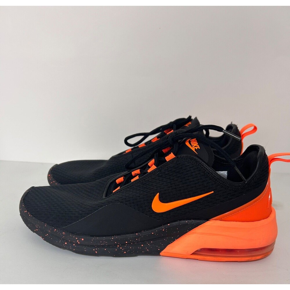 Nike Mens size 11.5 EU 45.5 Air Max Motion 2 Black Orange Running Shoes Sneakers - Picture 9 of 10